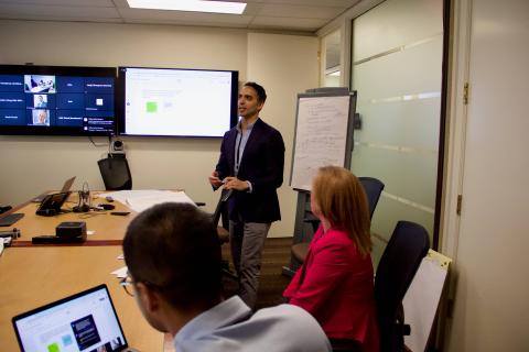 Transitions to Work & Career Development Hub members presenting a workshop