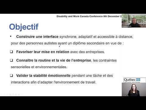 DWC Day 4 Parallel Session 28: Dispositif virtuel pour soutenir l'inclusion à l'emploi des personn