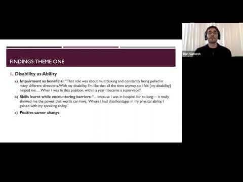 Dan Samosh. Poster Presentation at the Disability & Work in Canada conference