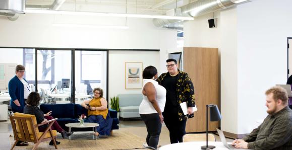 people socializing in the workplace 