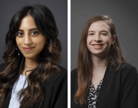  Portrait photos of Ashvene Sureshkumar and Jillian Scandiffio shown side by side